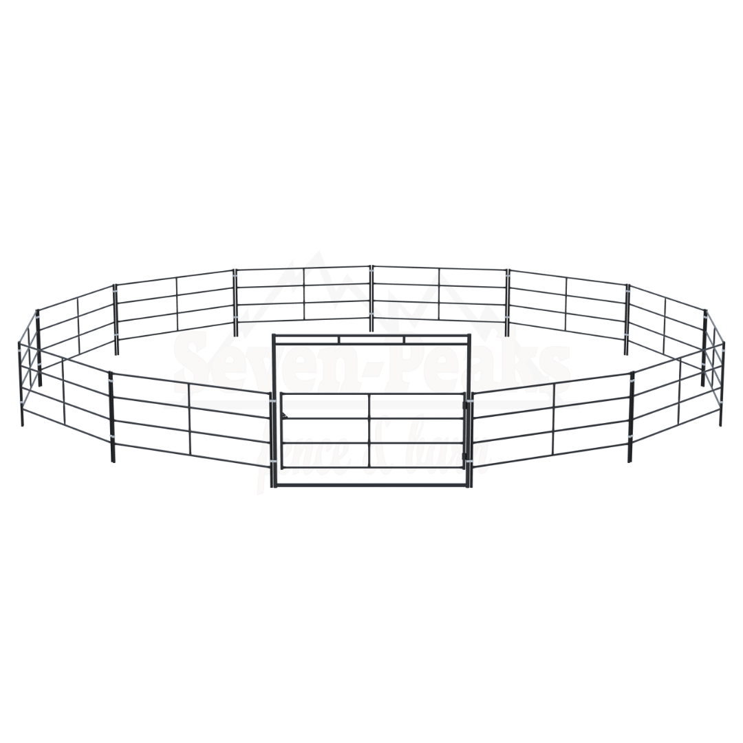 "seven peaks fence and barn logo with fence"