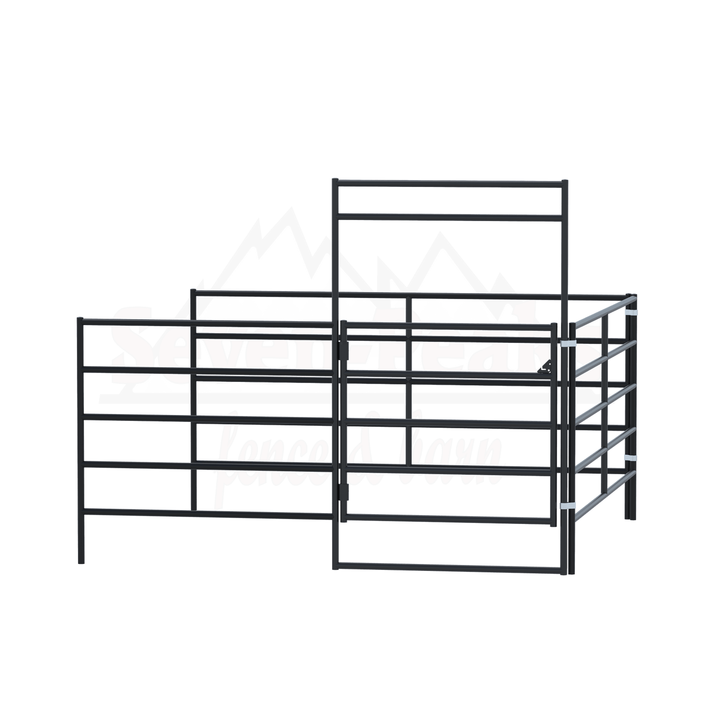 "metal fence panels seven peaks fence barn logo"