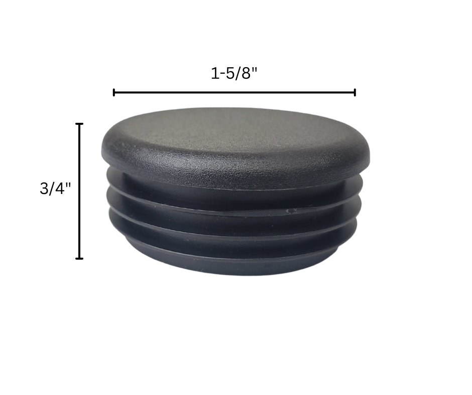 round black plastic insert plug 1-5/8 inch diameter 3/4 inch height