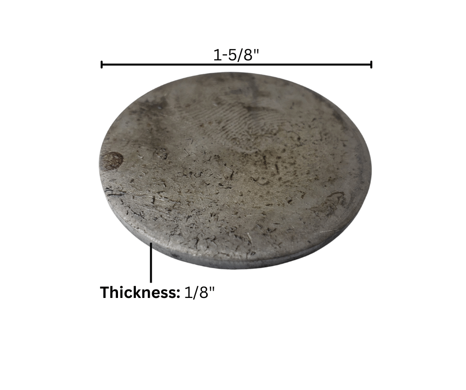 metal disc 1-5/8 inch diameter 1/8 inch thickness