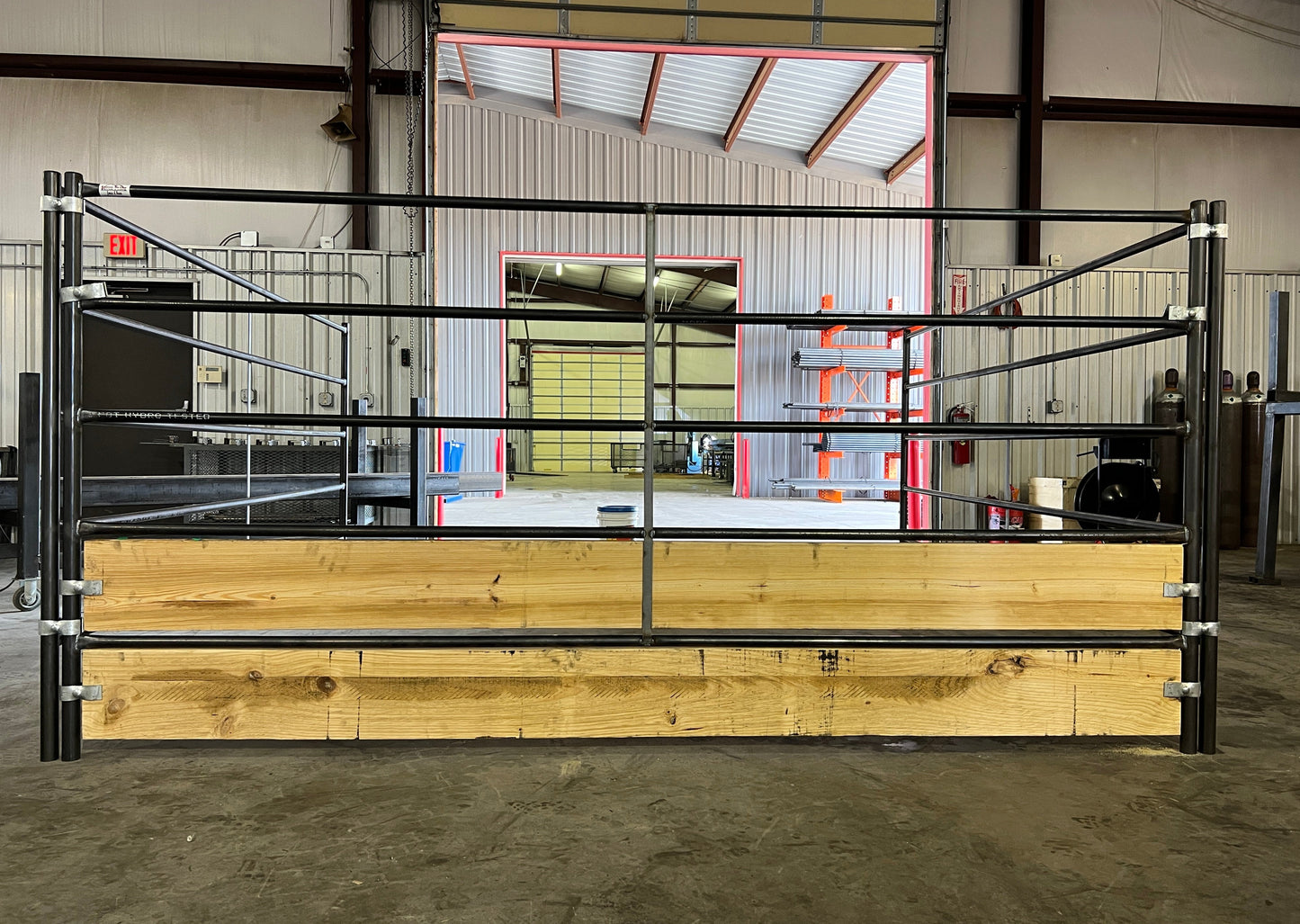 metal and wood gate in warehouse