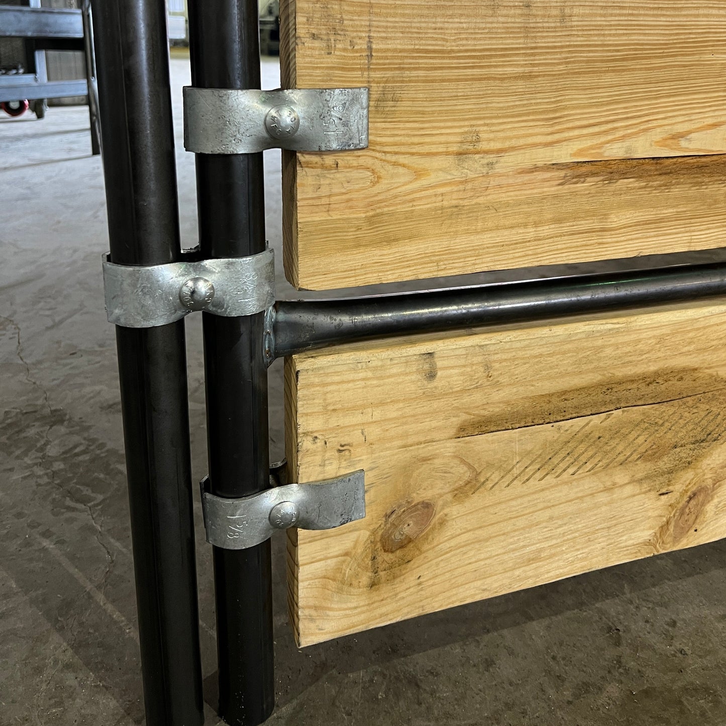 industrial metal and wood construction detail