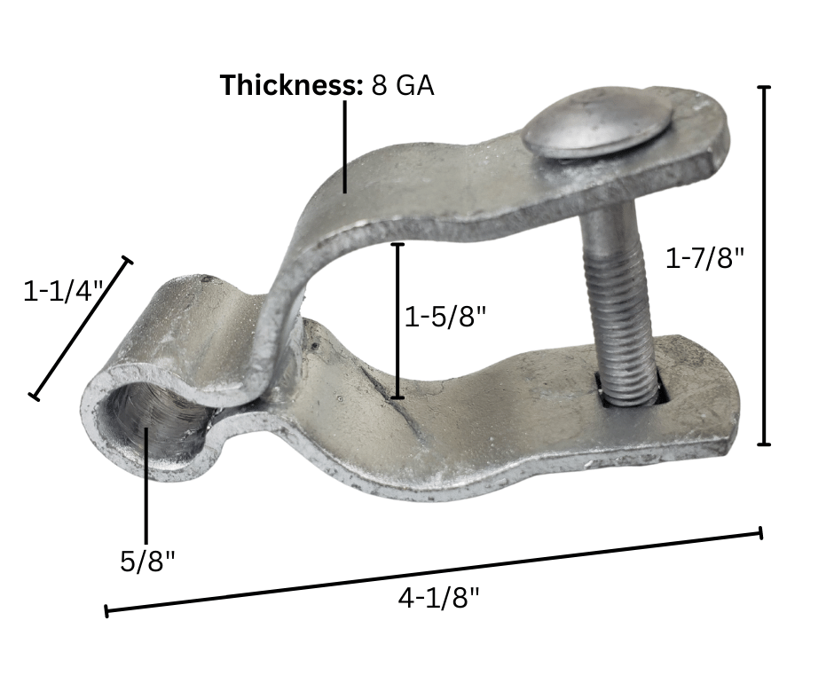 "metal hinge dimensions thickness 8 gauge"