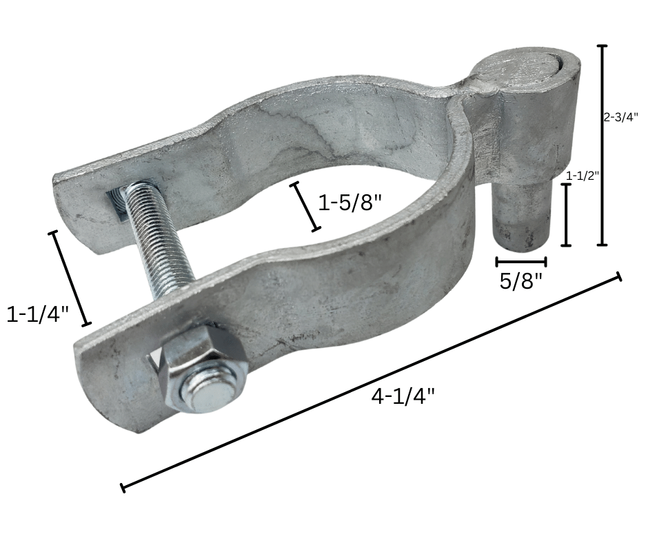 metal chain link fence hinge fitting dimensions
