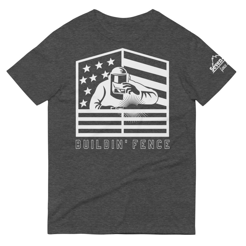 "buildin fence t-shirt welder design"