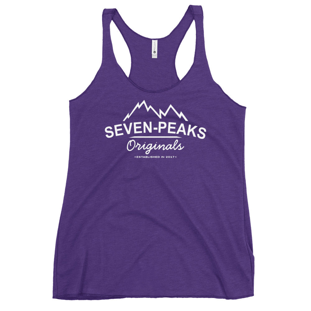 purple tank top with seven-peaks originals logo