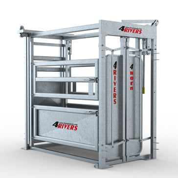 Silver Cattle Chute With Side Gates