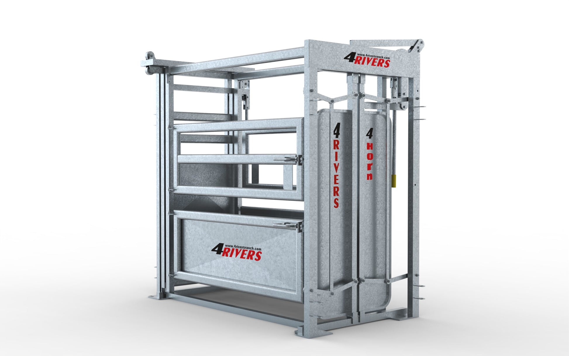 Silver Cattle Chute With Side Gates