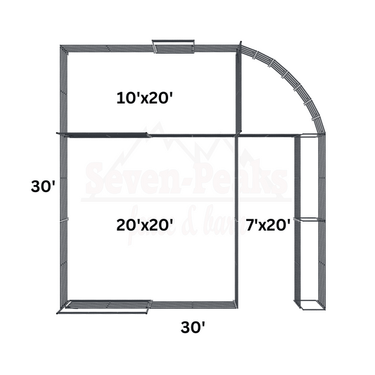 dog kennel layout dimensions 10x20 20x20 7x20 30x30
