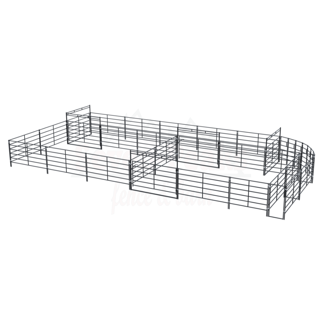 livestock handling system with gates and panels