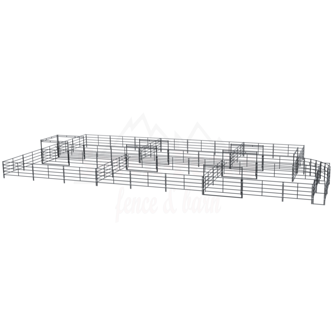 3D livestock corral system design rendering