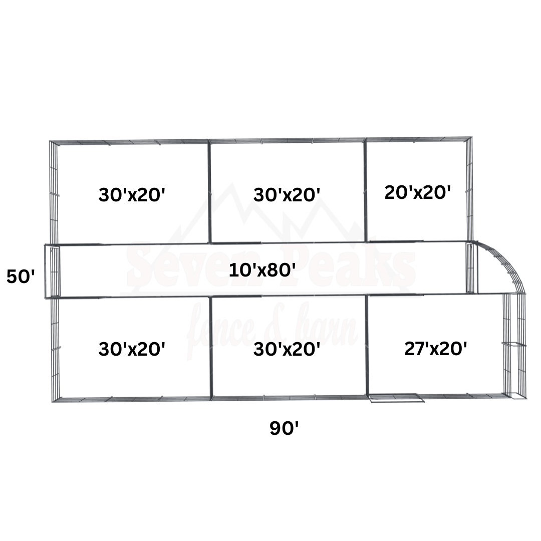 barn layout blueprint with dimensions 90x50 feet