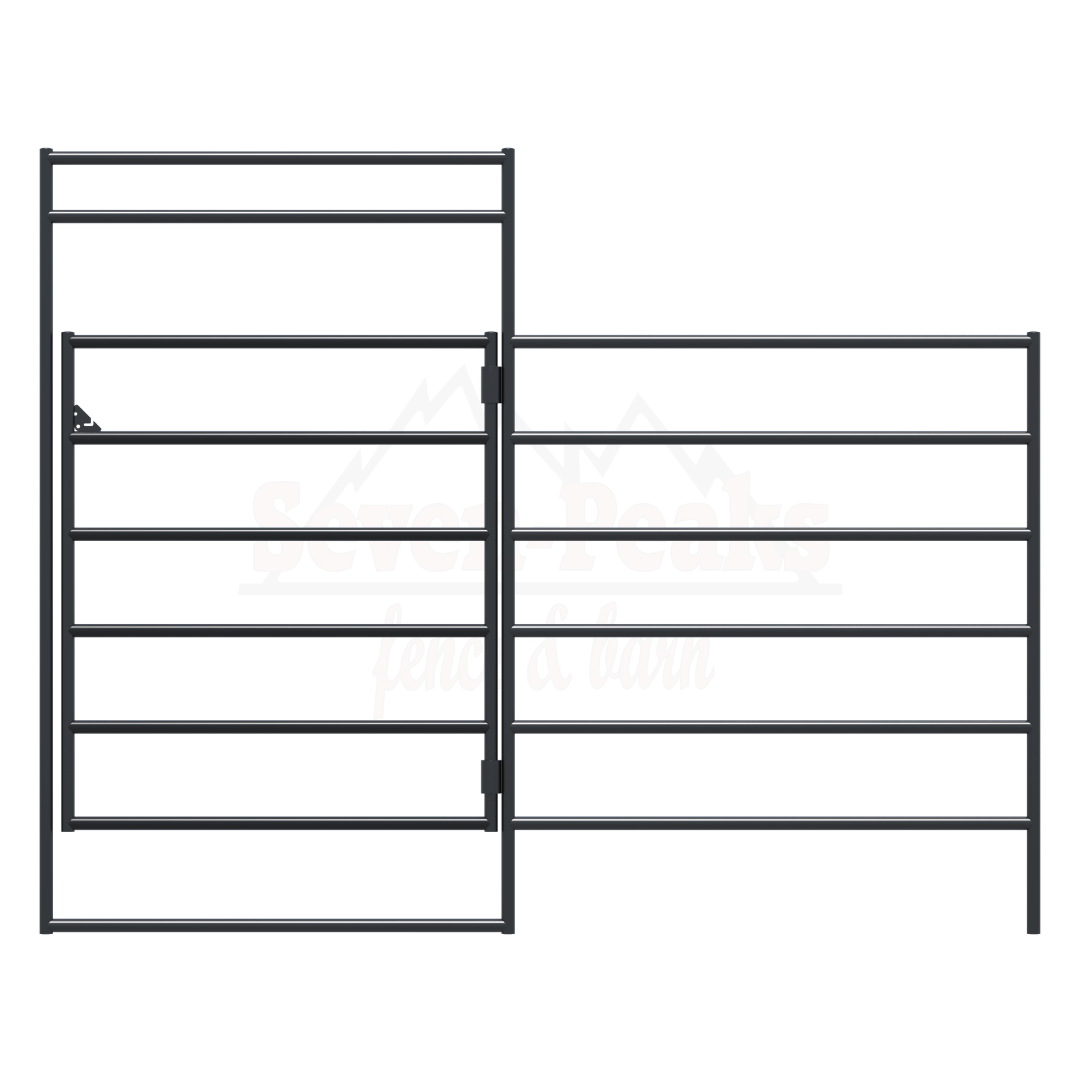 black metal livestock gate and panel