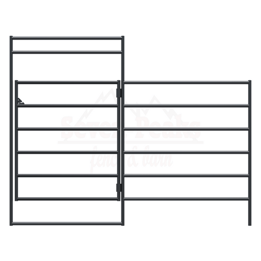 black metal livestock gate and panel