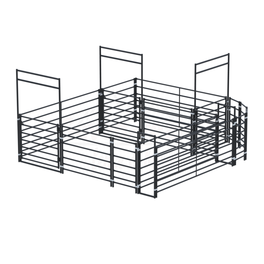 metal livestock pen fence enclosure illustration