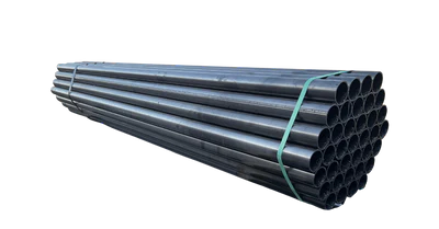 Black steel pipes stacked