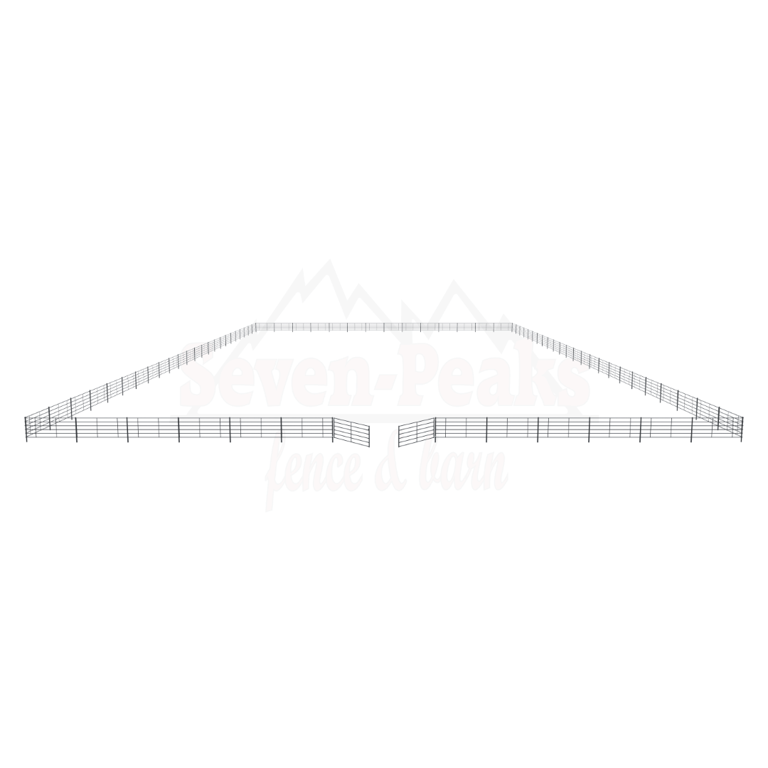 Rectangular fencing enclosure.