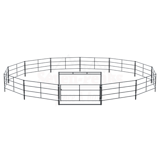 "seven peaks fence and barn logo with fence"