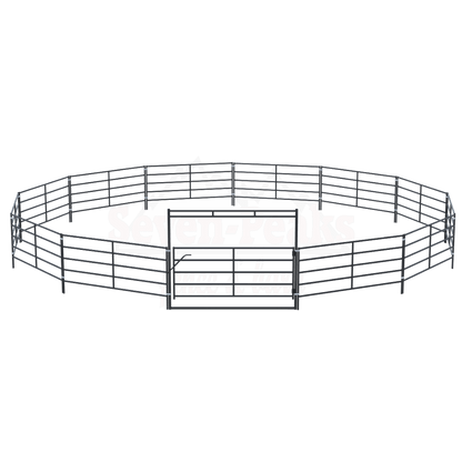 "seven-peaks fence and barn logo metal corral"