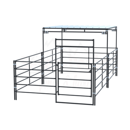 metal horse corral seven peaks fence and barn logo