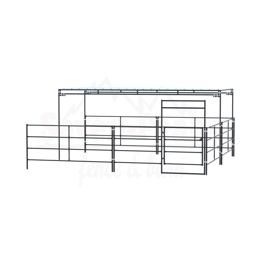 horse corral with cover assembly diagram