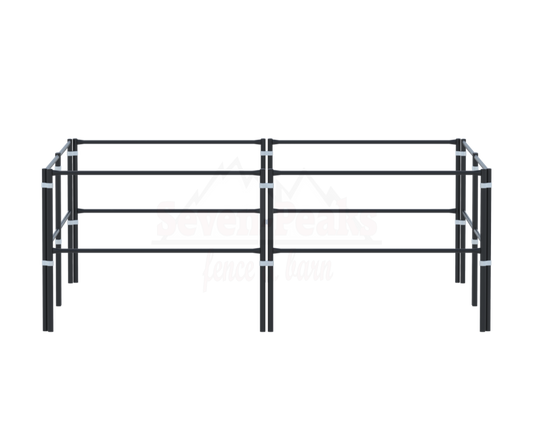 Seven Peaks fence panel black metal design.