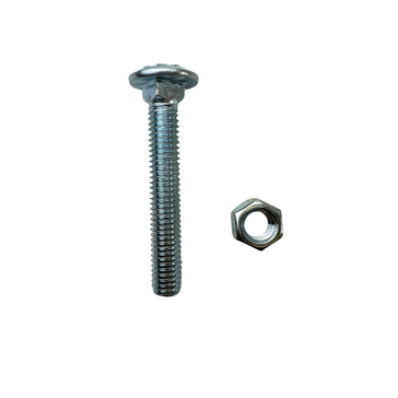 nut and bolt on white background
