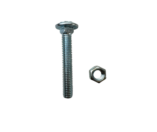 nut and bolt on white background