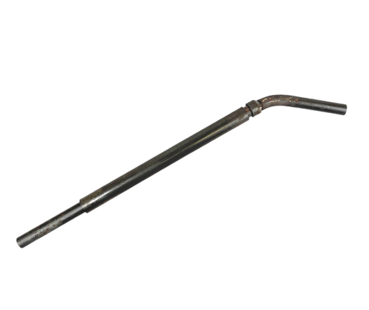 metal pipe with bend on white background