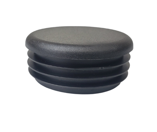 black plastic round tube end cap