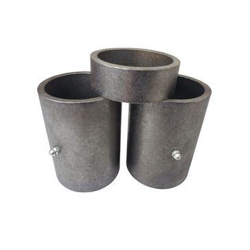 metal pipe fittings on white background