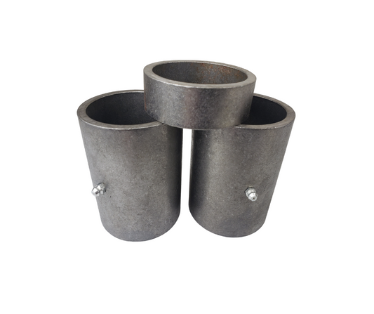 metal pipe fittings on white background