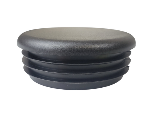 black plastic ribbed end cap plug
