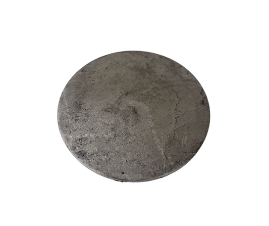 metal disc close-up on white background
