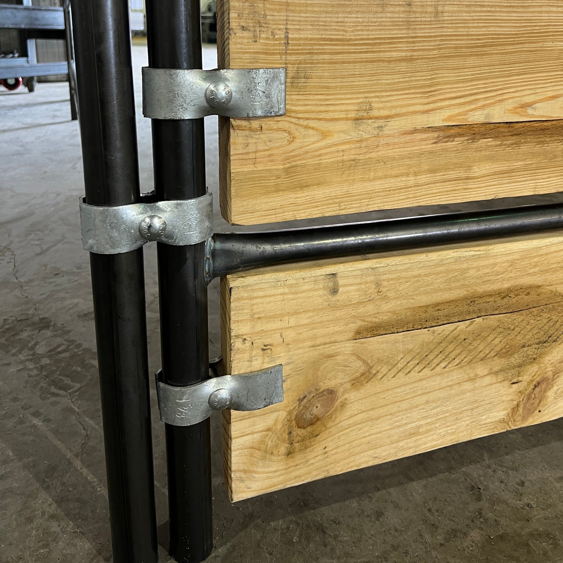industrial metal and wood construction detail