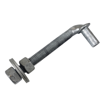metal anchor bolt with nut and washer