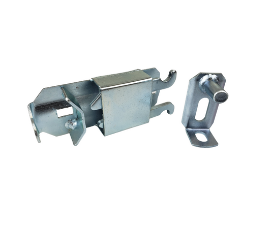 metal latch lock bracket hardware closeup