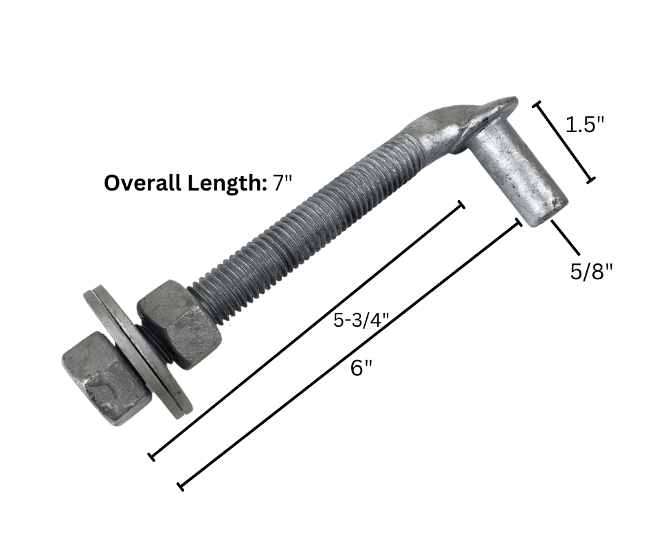 metal anchor bolt dimensions 7 inch length