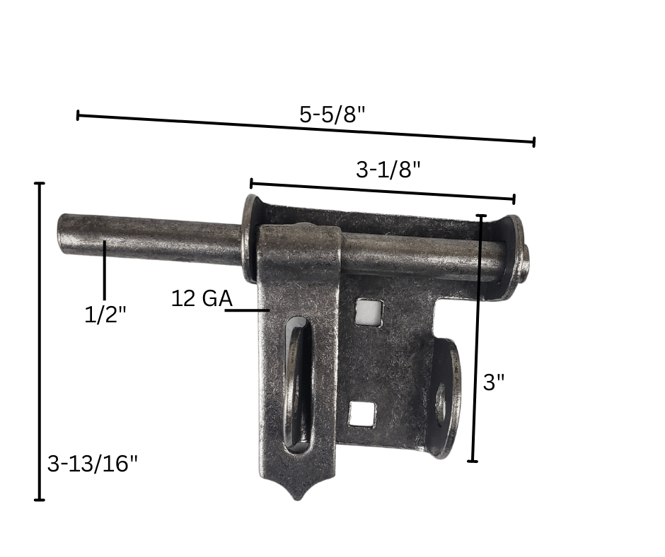 metal gate latch with measurements