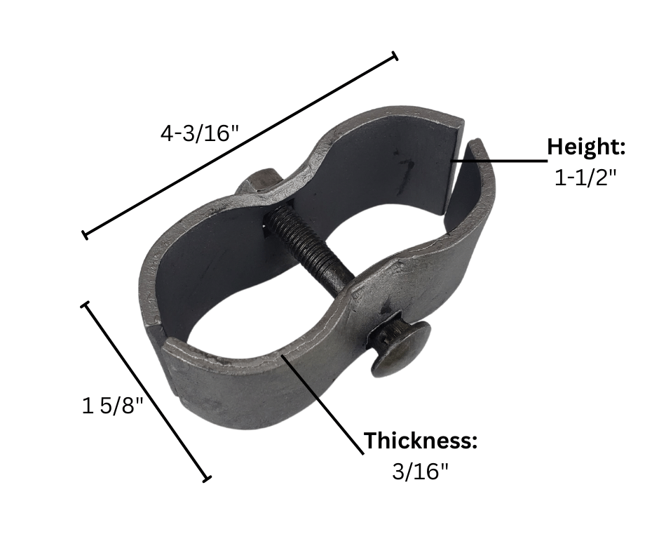 metal pipe clamp dimensions measurements