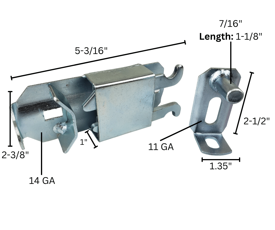 metal gate latch dimensions diagram