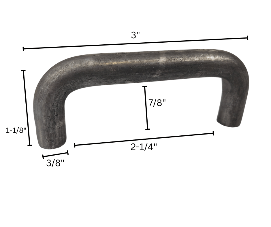 metal handle dimensions 3 inches by 1.125 inches by 0.875 inches