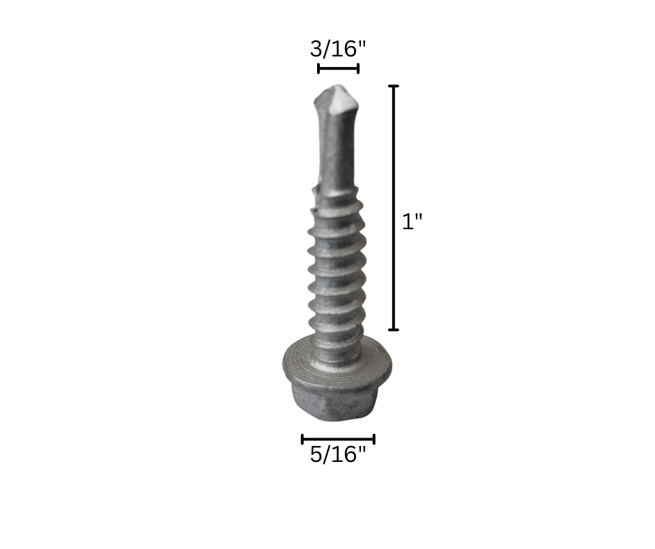 self-tapping screw dimensions 3/16 inch by 1 inch by 5/16 inch