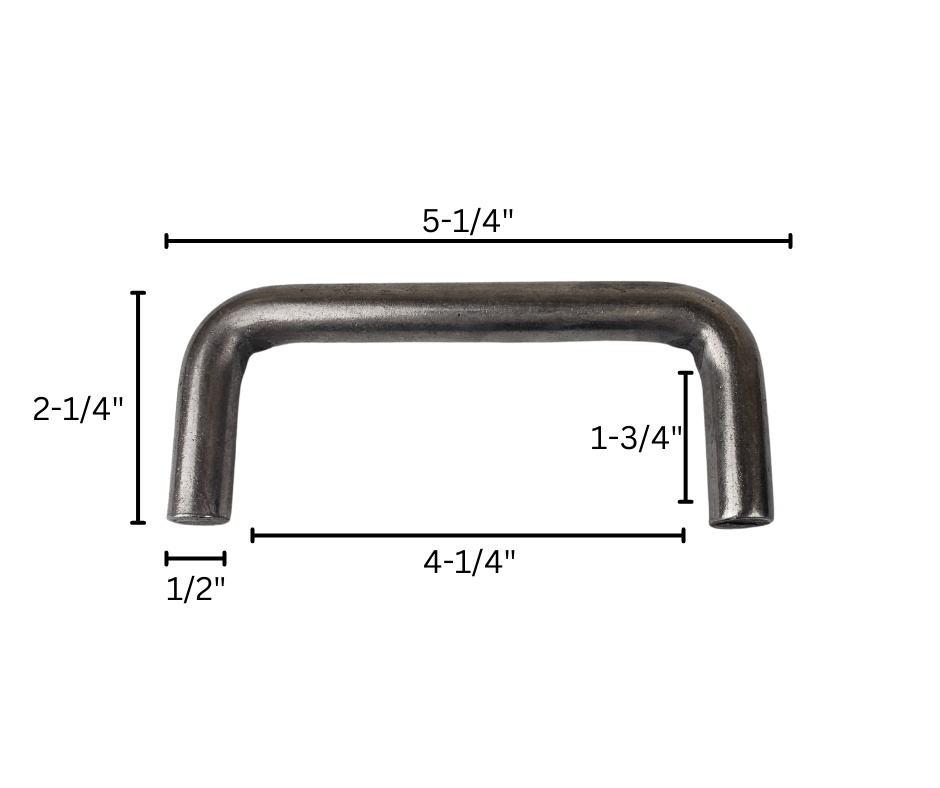 metal handle dimensions diagram