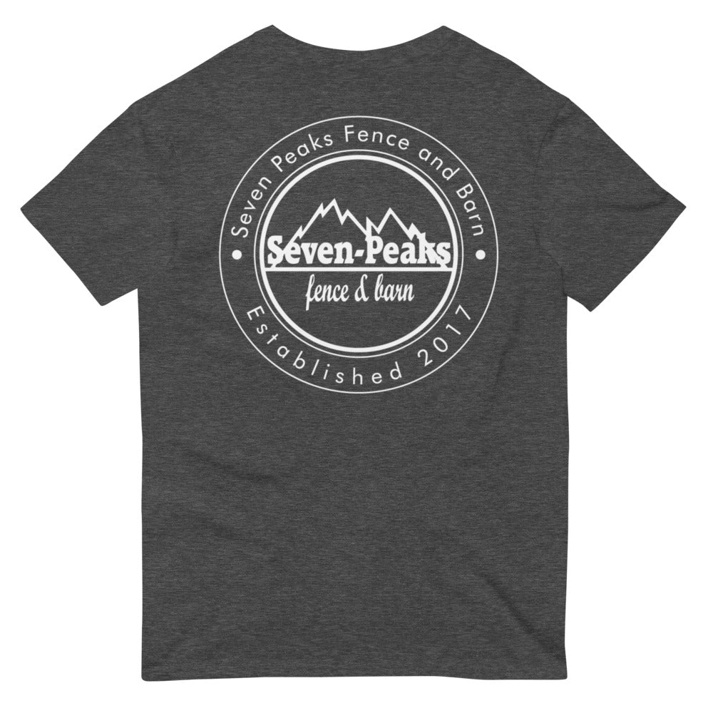 "Seven Peaks Fence and Barn t-shirt logo"