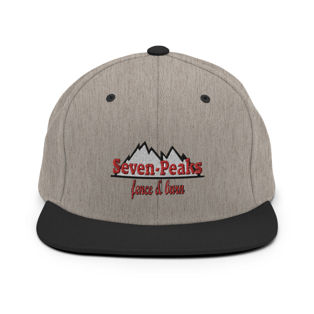 baseball cap with Seven Peaks Fence and Barn logo