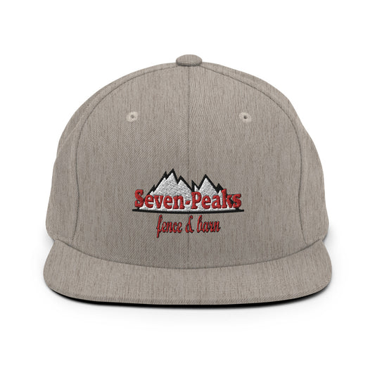 gray baseball cap with seven peaks logo