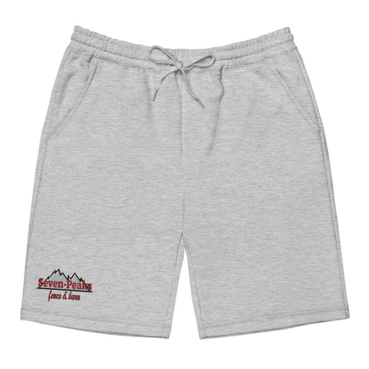 Gray athletic shorts with logo.