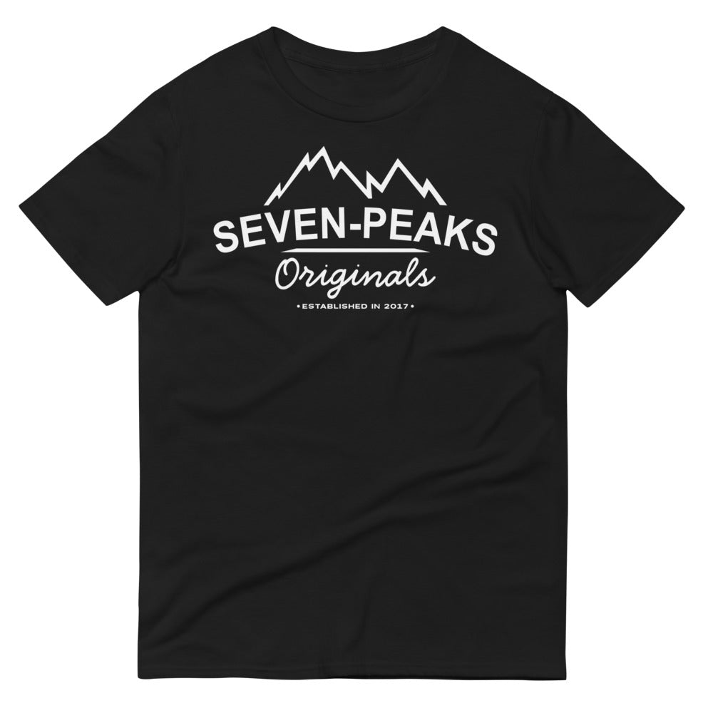 "black t-shirt seven-peaks originals logo"