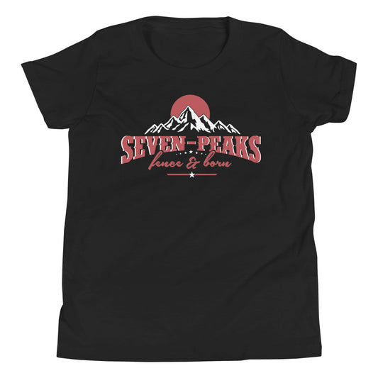 black t-shirt seven peaks design